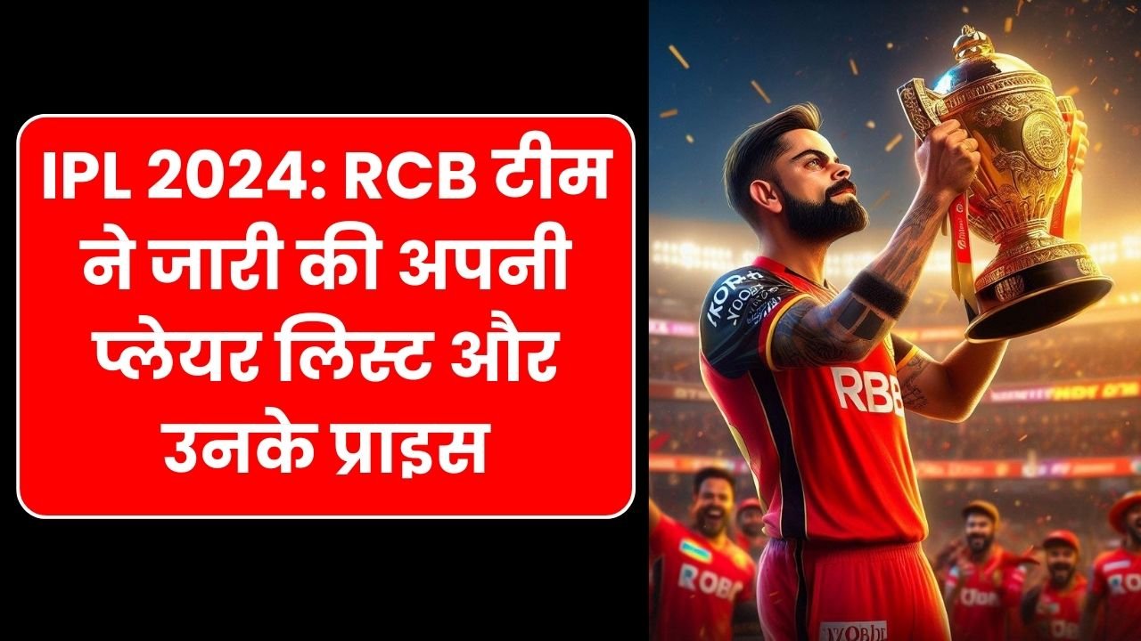 IPL 2024 RCB टीम ने जारी की अपनी प्लेयर लिस्ट और उनके प्राइस Rcb